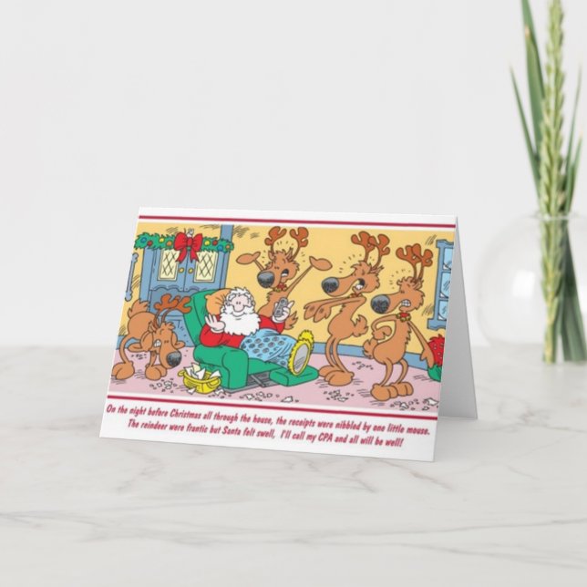 Appel de CPA Père Noël de comptable pour la carte (Devant)
