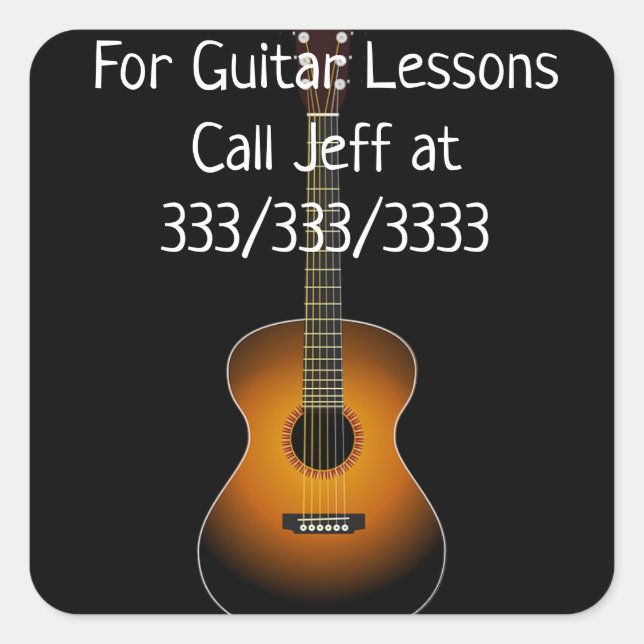Appelez-Moi Pour Des Leçons De Guitare Stickers Pr (Devant)