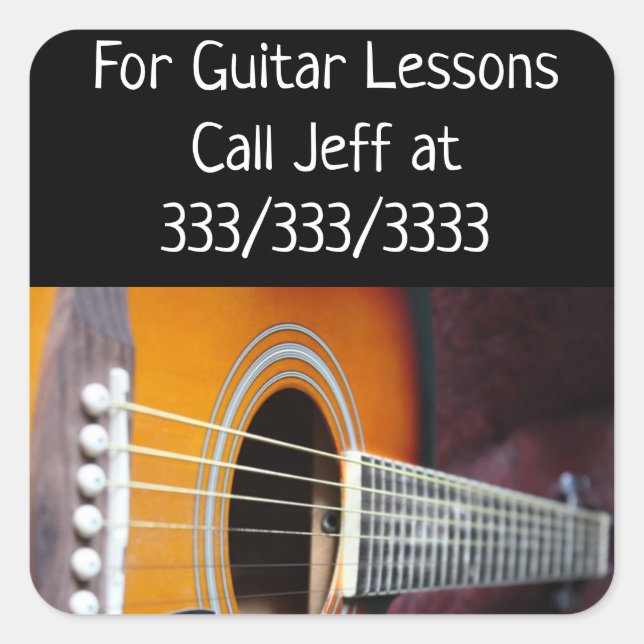 Appelez-Moi Pour Des Leçons De Guitare Stickers Pr (Devant)