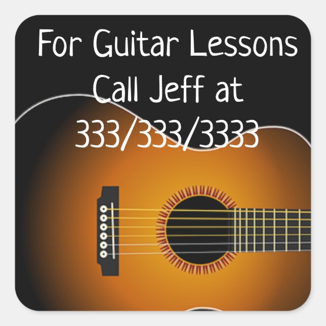 Appelez-Moi Pour Des Leçons De Guitare Stickers Pr (Devant)