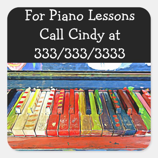 Appelez-Moi Pour Des Leçons De Piano Stickers Prom (Devant)