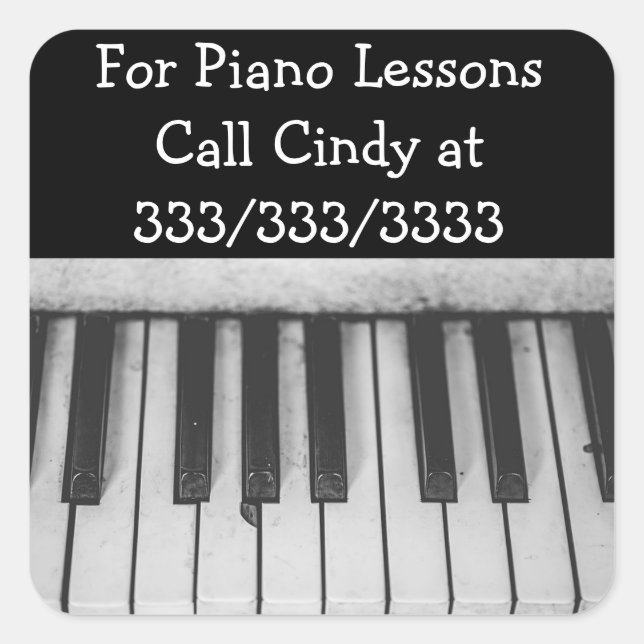 Appelez-Moi Pour Des Leçons De Piano Stickers Prom (Devant)