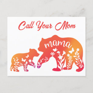 Appelez votre carte postale Maman Mama Bear