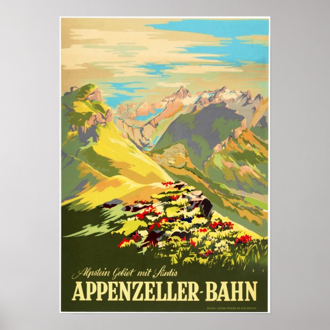 Appenzeller Bahn Swiss Appenzell Railways Travel Poster (Vorne)