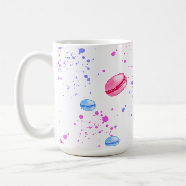Appetitive Makaronen in Aquarellfarben-Spritzern Kaffeetasse (Links)