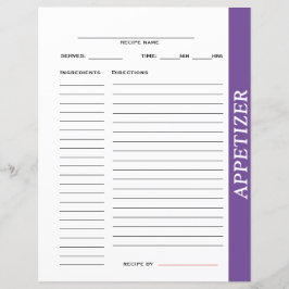 Appetizer Rezept Card