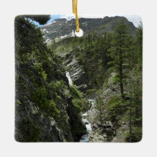 Appistoki Falls und Peak im Glacier National Park Keramikornament