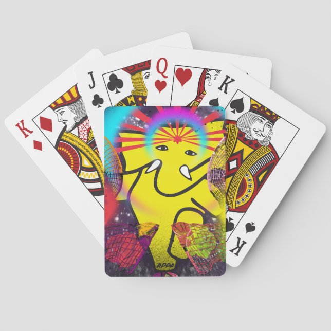 Applaus für den tanzenden Elefanten Spielkarten (Rückseite)