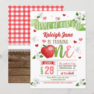 Apple 1er anniversaire Invitation - Pomme de notre