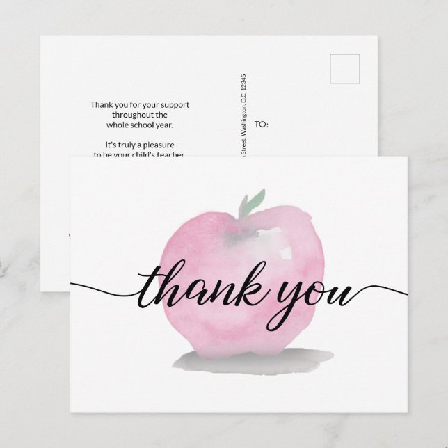 Apple Apple-Wertschätzung von Lehrer Custom Postkarte (Vorne/Hinten)