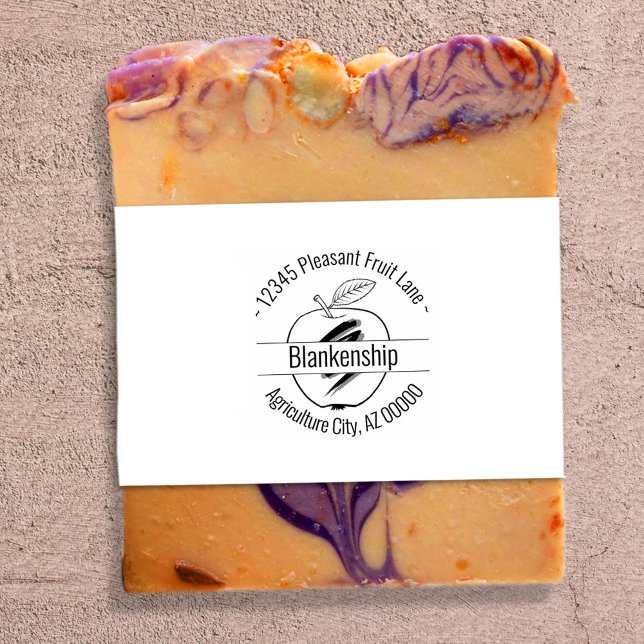 Apple Artwork Round Address Individuelle Name Gummistempel (Von Creator hochgeladen)