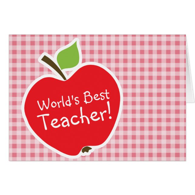 Apple auf Blush Pink Gingham (Vorderseite (Horizontal))