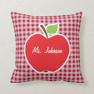 Apple auf Carmine Red Gingham Kissen