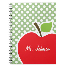 Apple auf Laurel Green Polka Dots Notizblock