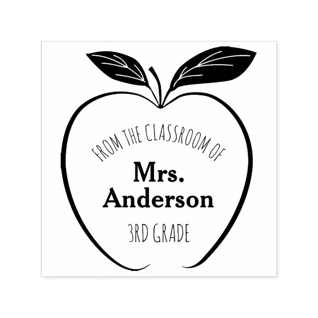 Apple aus dem Klassenzimmer von Personalisiert Permastempel (Design)
