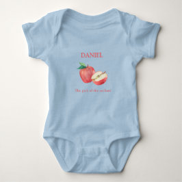 Apple Baby Blue Bodysuit Baby Strampler