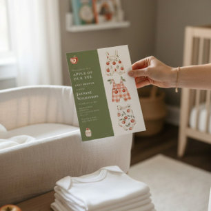 Apple Baby Dusche Grün und Rot Einladung