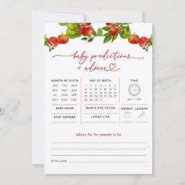 Apple Baby Predictions and Advice Baby Shower Game