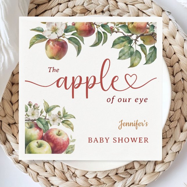 Apple Baby Shower Fall Gender Neutral Paper Napkin Serviette (Von Creator hochgeladen)
