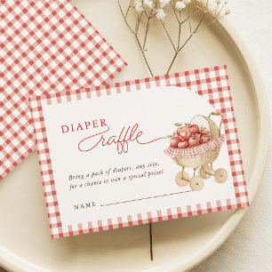 Apple-Baby-Shower-Windel-Raffelkarte Begleitkarte