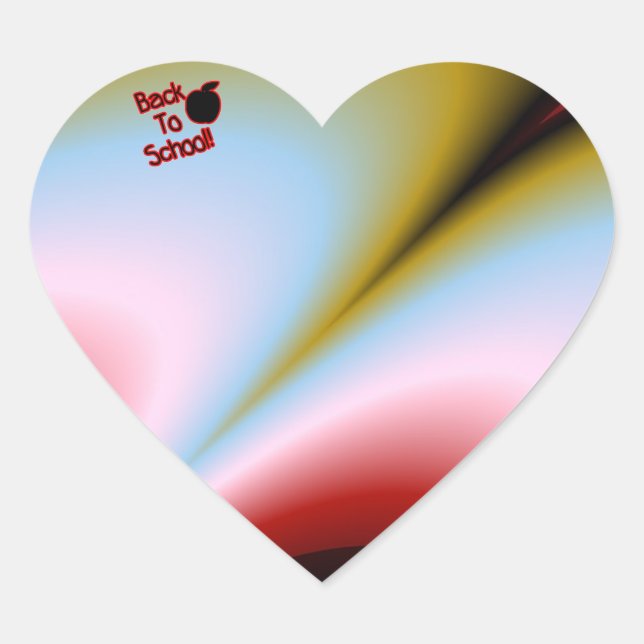 Apple & Back to School - Herz-Aufkleber (Vorderseite)