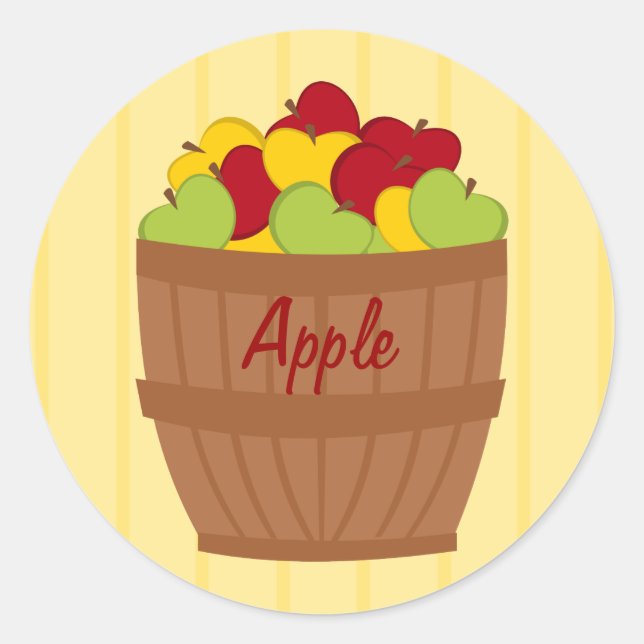 Apple Baket Runder Aufkleber (Vorderseite)