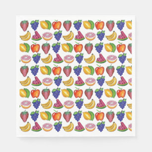 Apple Banana Lemon Limon Trauben Berry Fruchtsalat Serviette