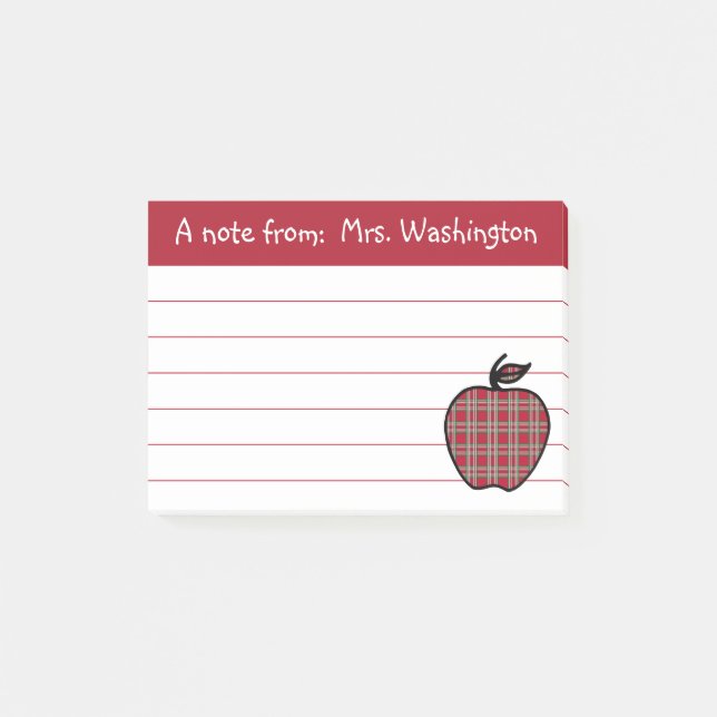 Apple-Beitrag des benutzerdefinierten Lehrers Es s Post-it Klebezettel (Vorderseite)