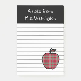 Apple-Beitrag des karierten Lehrers - Anmerkungen Post-it Klebezettel