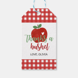 Apple Birthday Dank an Bushel Favor Geschenktag Geschenkanhänger