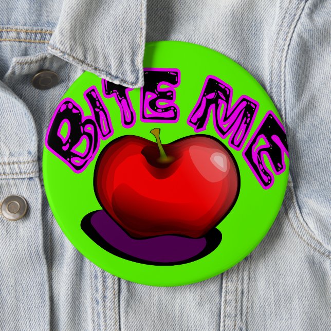 Apple BITE ME Nostalgisches Retro 90er Button (Beispiel)