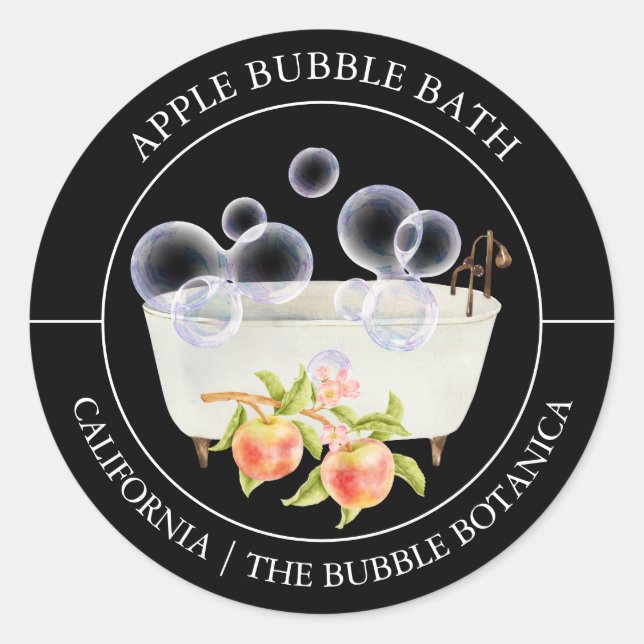 Apple-Blase-Bath-Etikett Runder Aufkleber (Vorderseite)