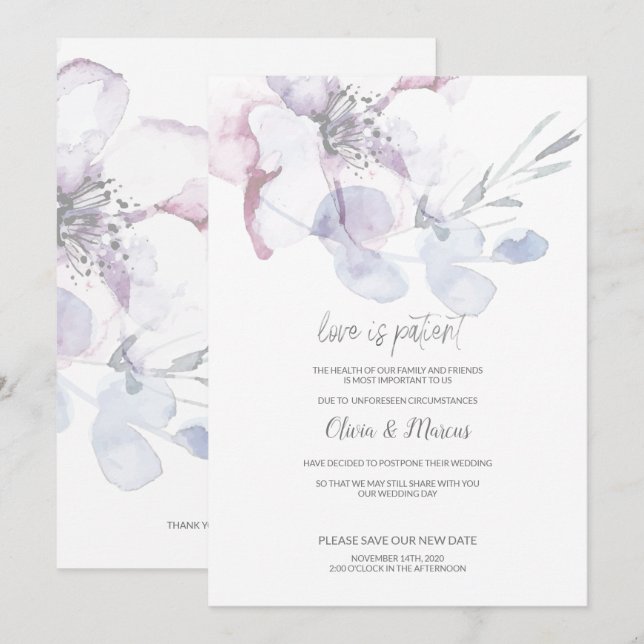 Apple BLossom Liebe ist Patientenhochzeit Einladung (Vorne/Hinten)