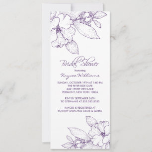 Apple Blossom Lila Bridal Dusche Einladung
