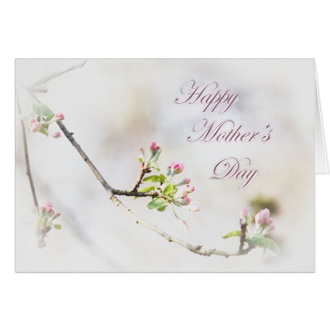 Apple Blossom Mother's Day Greeting Card - Buds (Vorderseite (Horizontal))