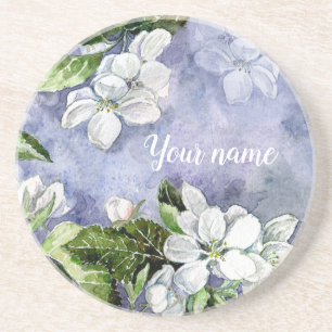 Apple blossom Sandstone Coaster Getränkeuntersetzer