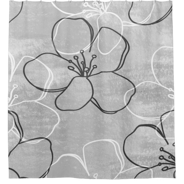 Apple Blossom Traum: Abstrakte Ornamente Duschvorhang (Vorderseite)