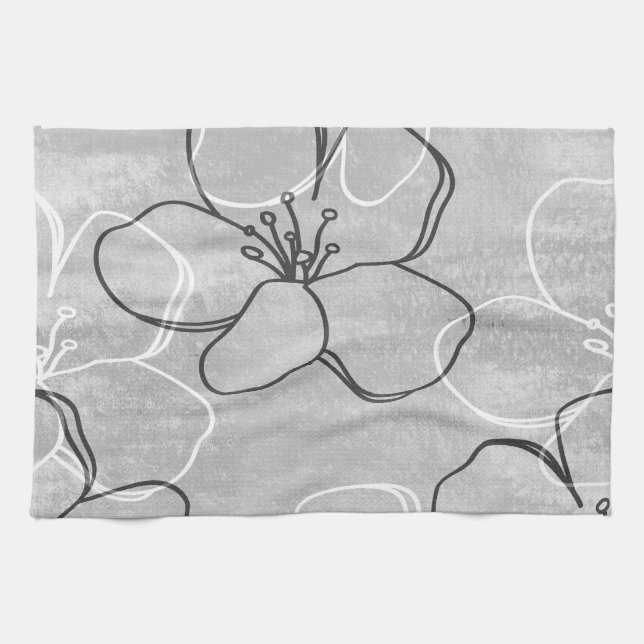 Apple Blossom Traum: Abstrakte Ornamente Geschirrtuch (Horizontal)