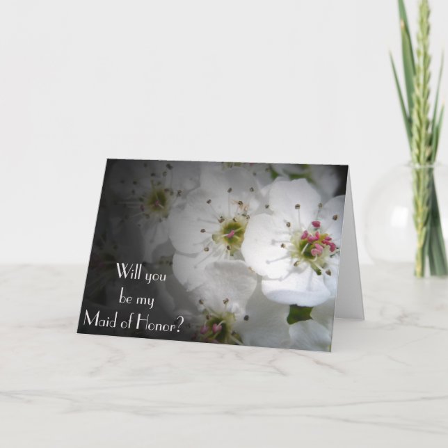 Apple Blossom Trauzeugin Request Card Einladung (Vorderseite)