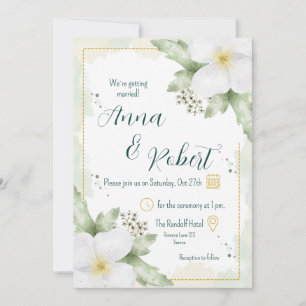 Apple Blossom Watercolor Florals Wedding Einladung