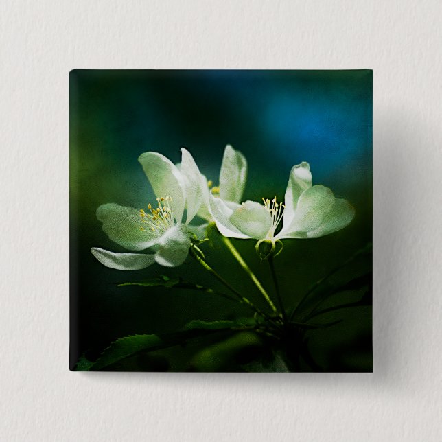 Apple Blossom - zwei Blume Button (Vorderseite)