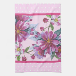 Apple Blossoms and Pink Polka Dots Kitchen Towel Geschirrtuch