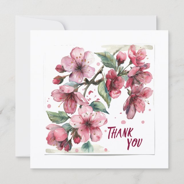 Apple blossoms Thank you card.  Dankeskarte (Vorderseite)