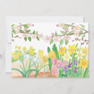 Apple Blüten & Frühlingsblumen Illustration Dankeskarte