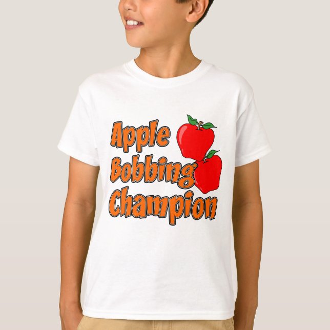 Apple Bobbing Champion Herbst Apple Cartoon T-Shirt (Vorderseite)