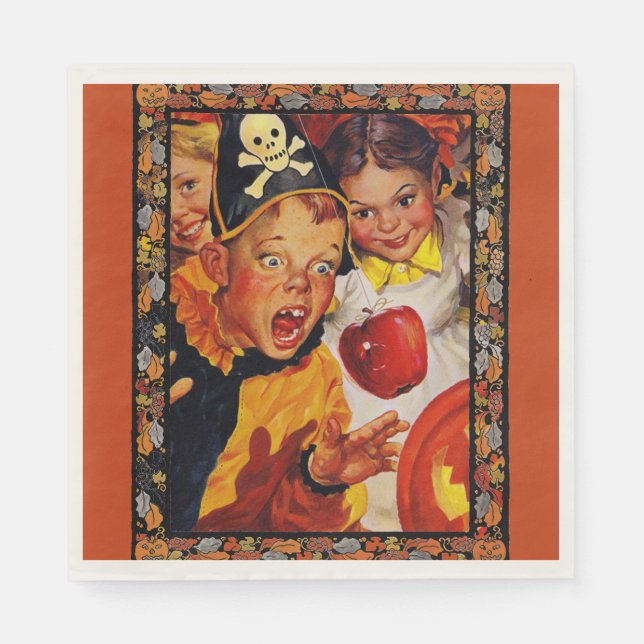 Apple Bobbing Gefahren Papier Napkin Serviette (Vorderseite)