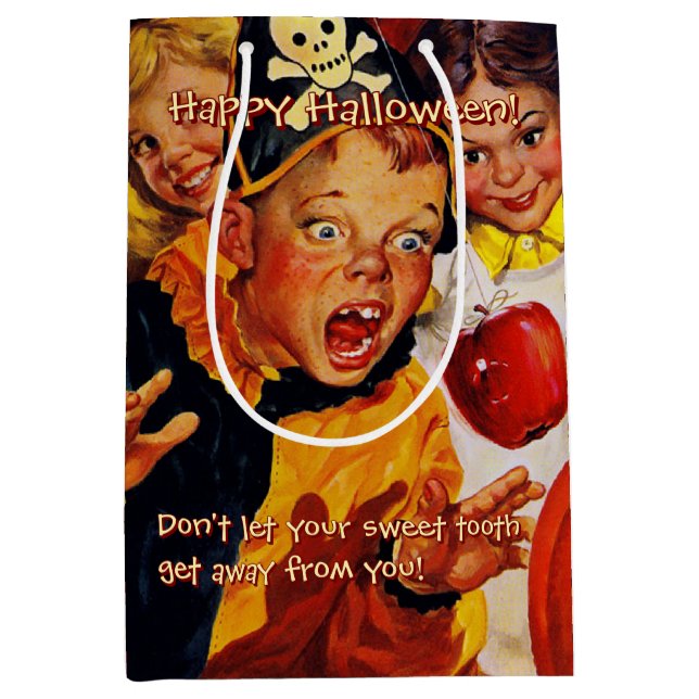 Apple Bobbing Gefahren | Sweet Tooth | Halloween Mittlere Geschenktüte (Vorderseite)