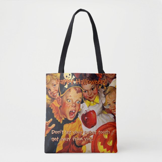 Apple Bobbing Gefahren | Sweet Tooth | Halloween Tasche (Vorderseite)