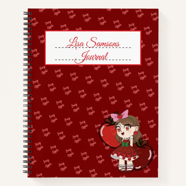 Apple Chibi design Journal Spiral Notebook (Devant)