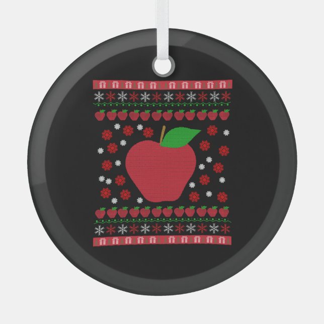 Apple Christmas Ornament Aus Glas (Vorderseite)